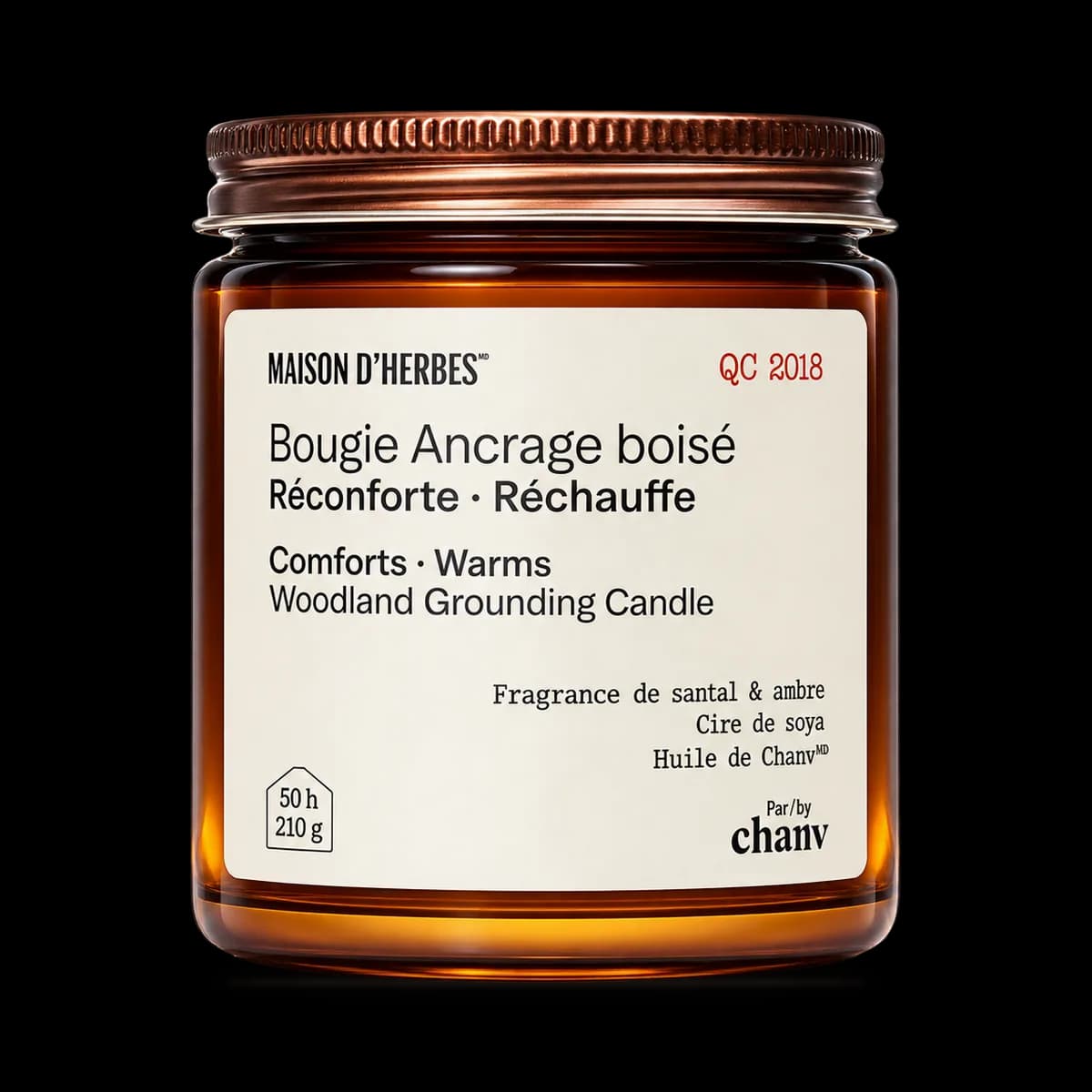 Bougie Ancrage boisé